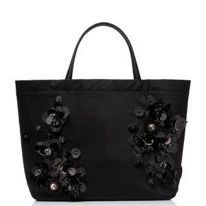 Tory Burch Flower Cluster Tote in Black